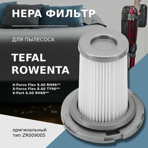 HEPA фильтр гофрированный для беспроводных пылесосов Tefal Rowenta X-Force Flex 860 RH96 TY96 ZR009005 740₽