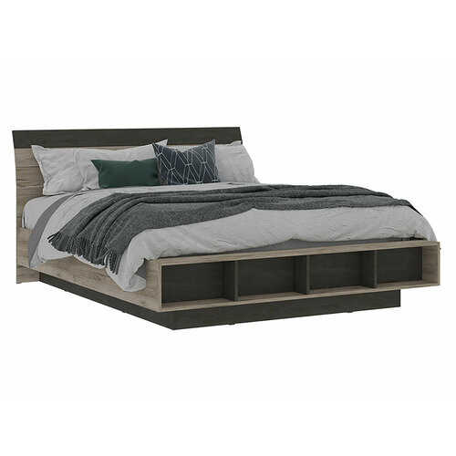 Двуспальная кровать Стендмебель Эдинбург Железный камень Дуб Крафт серый 160х200 см 22310₽