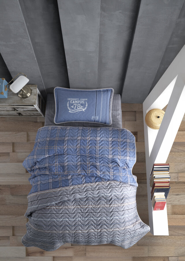 фото KARVEN Детское покрывало Гелика цвет: синий, серый (180х240 см)