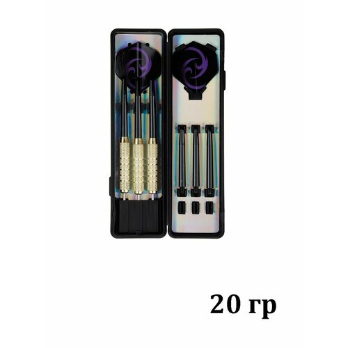 Дротики для дартс Estafit PRO 20 гр х 3 шт в пенале, черный/фиолетовый