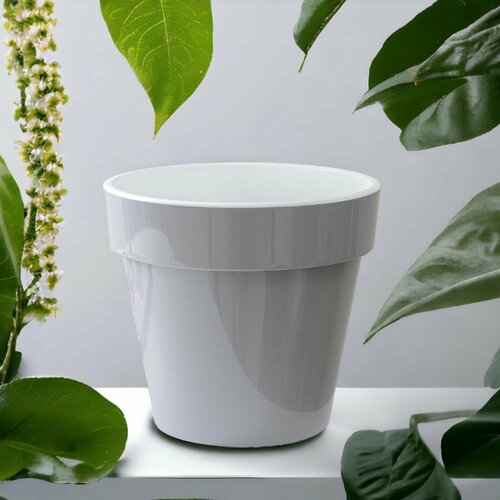 Кашпо с дренажной вставкой Classic серое 17 см 508₽