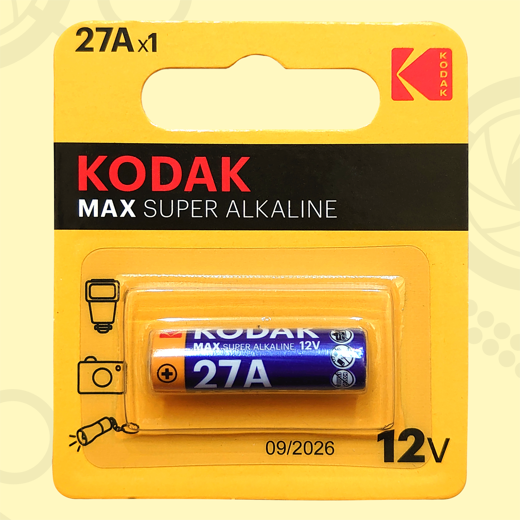 Kodak 27A (MN27) | 12 вольт, Щелочная (Алкалиновая) батарейка - 1шт.
