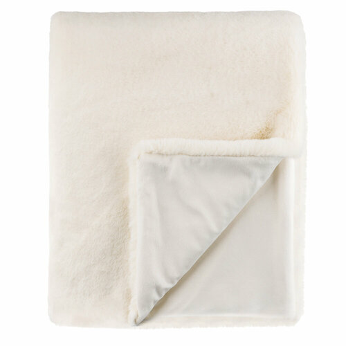 BY COLLECTION Плед меховой 130х170см полиэстер молочный 6176₽