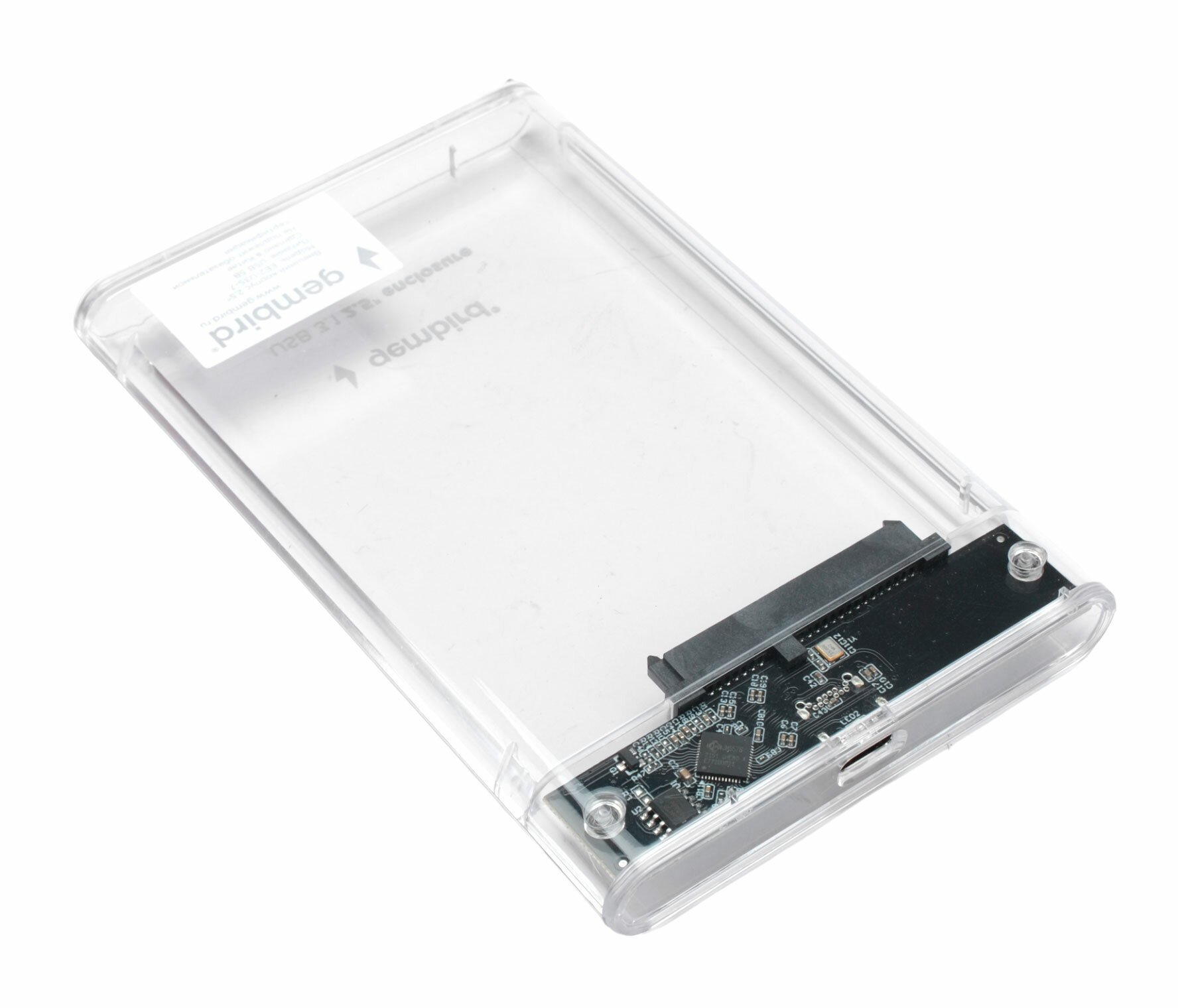 Внешний корпус USB 3.0 для 2.5" HDD/SSD Gembird EE2-U3S-7, порт Type-С, SATA III, пластик, прозрачный — фото 1