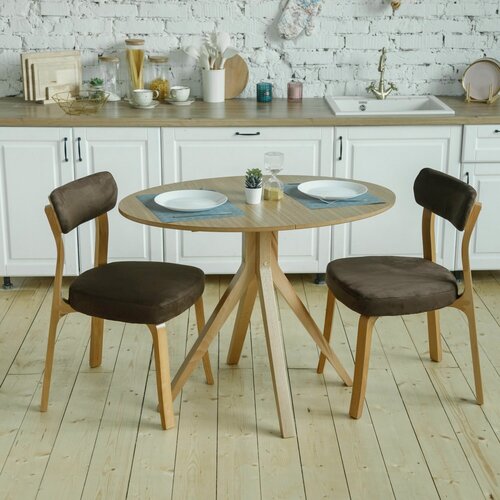 Изображение товара Стол обеденный ТЭГ, овальный раздвижной. 70-100 (130) см. Дуб. Сканди