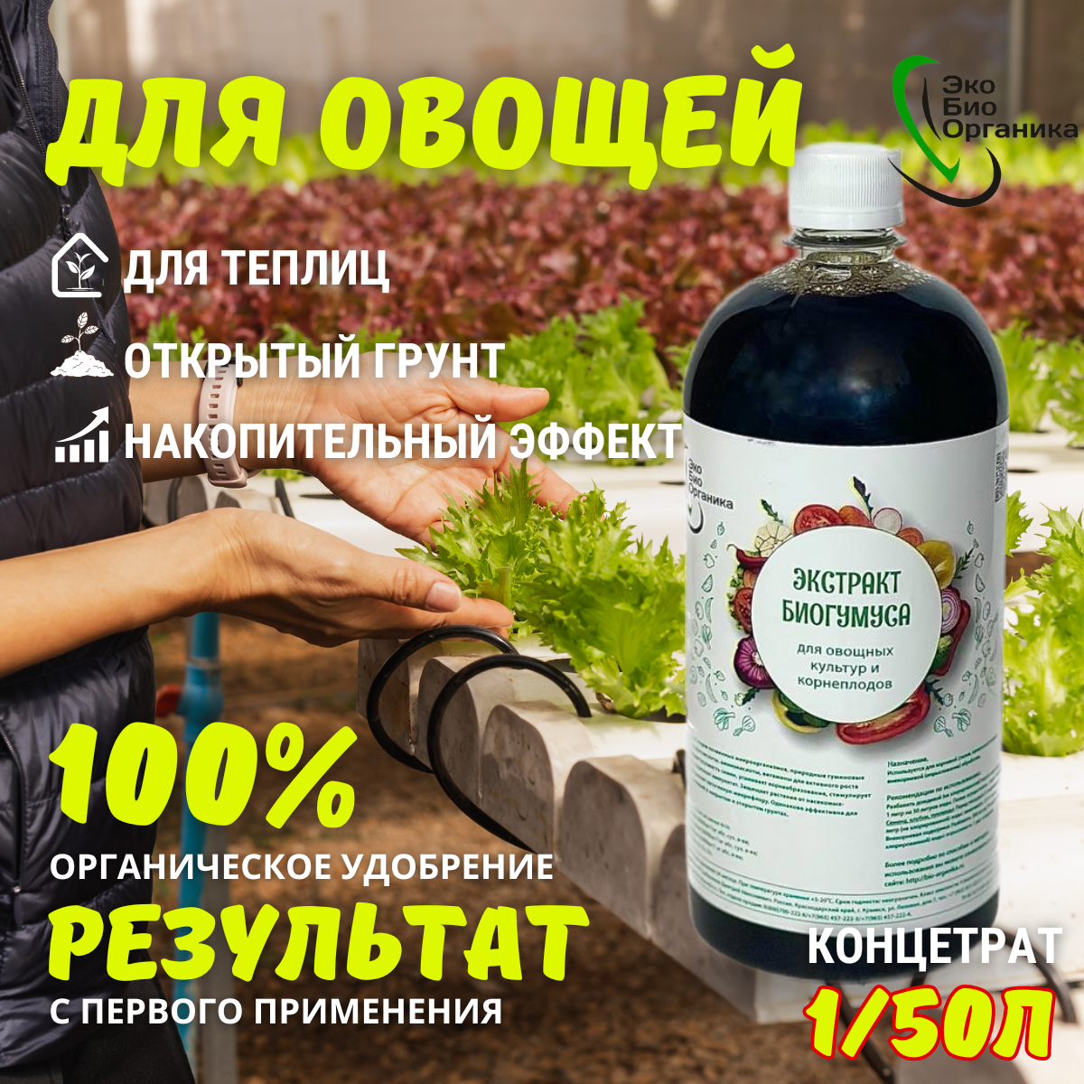 Экстракт Биогумуса для Овощей 1л   Органическое Удобрение от ЭкоБиоОрганики