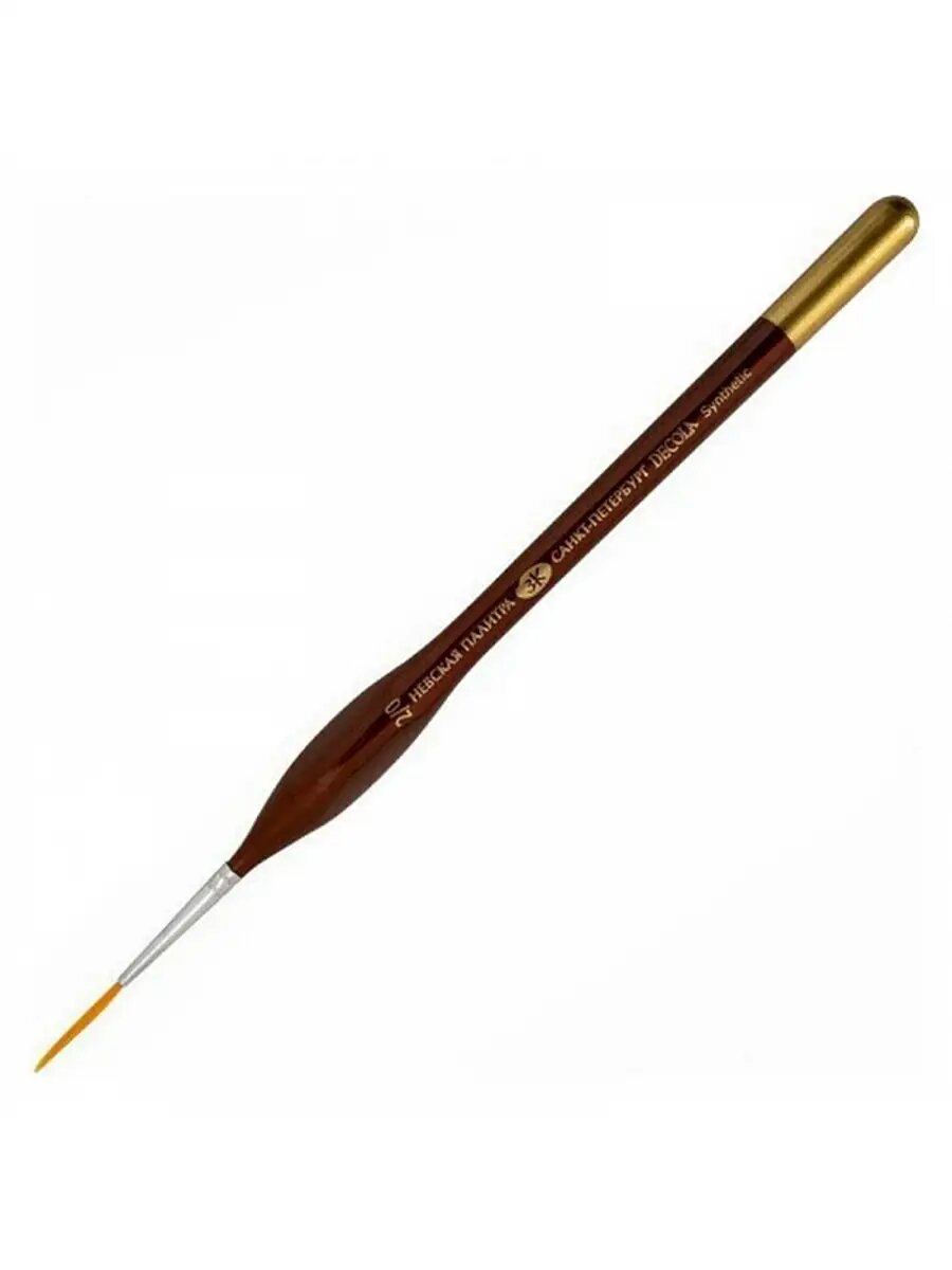 фото Кисть лайнер Синтетика ЗХК Decola номер 2, треугольная короткая ручка
