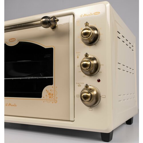 Духовка электрическая настольная 40 л Деревенский стиль Двойное стекло Фиксация дверцы Автоотключение по таймеру Термостат 60-280 С il Monte EO-4015 1541800₽