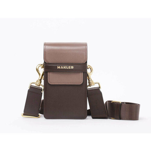 Сумка кросс-боди MAKLER КОБА, фактура гладкая, коричневый