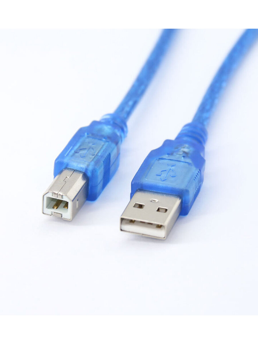 Кабель USB 2.0 Type-A (M) - Type-B (M) GSMIN AK05 (30 см) (Синий) — фото 1