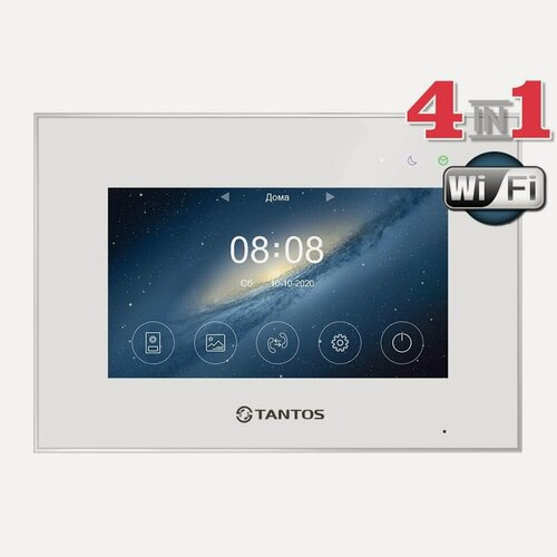 Изображение товара Tantos Marilyn HD Wi-Fi IPS (white) видеодомофон IPS экраном 7 дюймов и с поддержкой форматов AHD/TVI/CVI