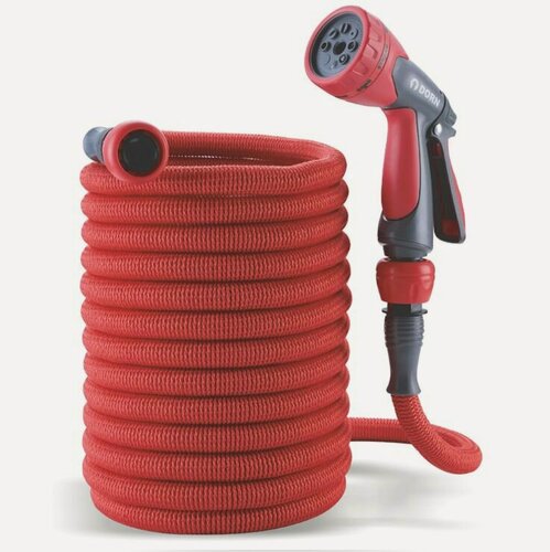 Изображение товара Садовый шланг растягивающийся от 7 до 22 м + пистолет распылитель DORN