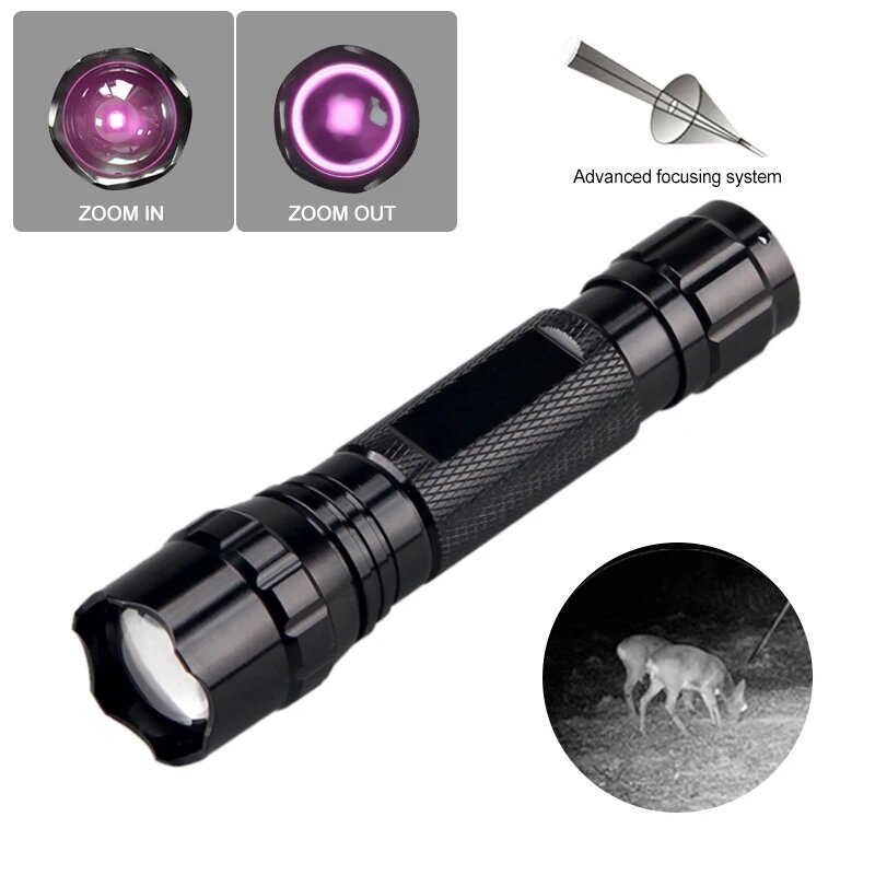 VASTFIRE ИК фонарик 850/940 нм, 501B IR 940nm, A No Battery, Фиолетовый