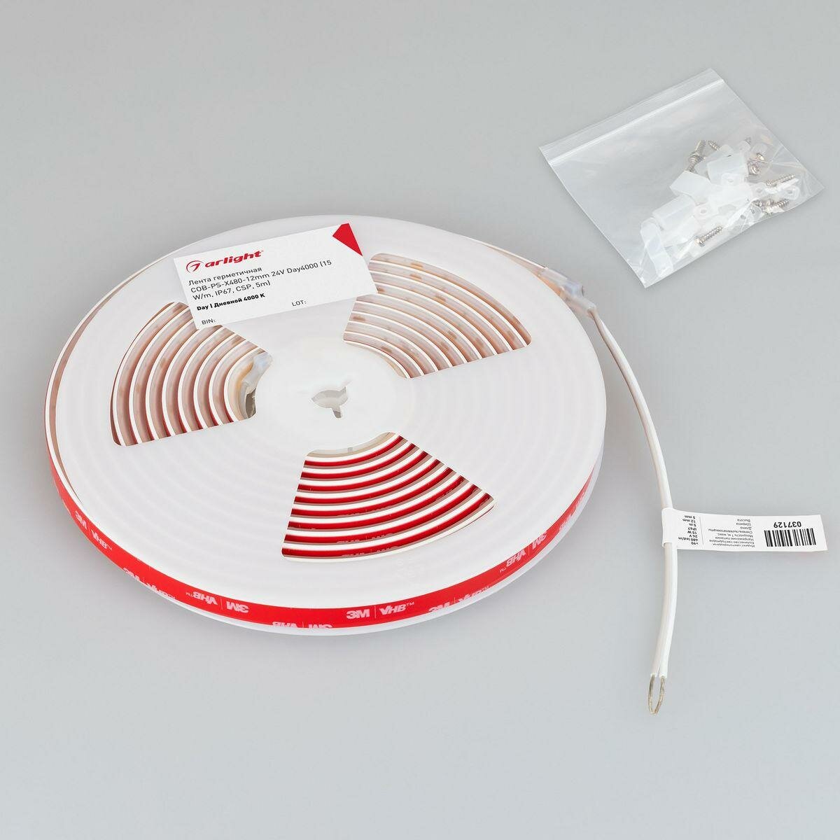 Arlight Светодиодная влагозащищенная лента Arlight 5W/m 480Led/m CSP дневной белый 5M герметичная COB-PS-X480-12mm 24V Day4000 037129(1) — фото 1