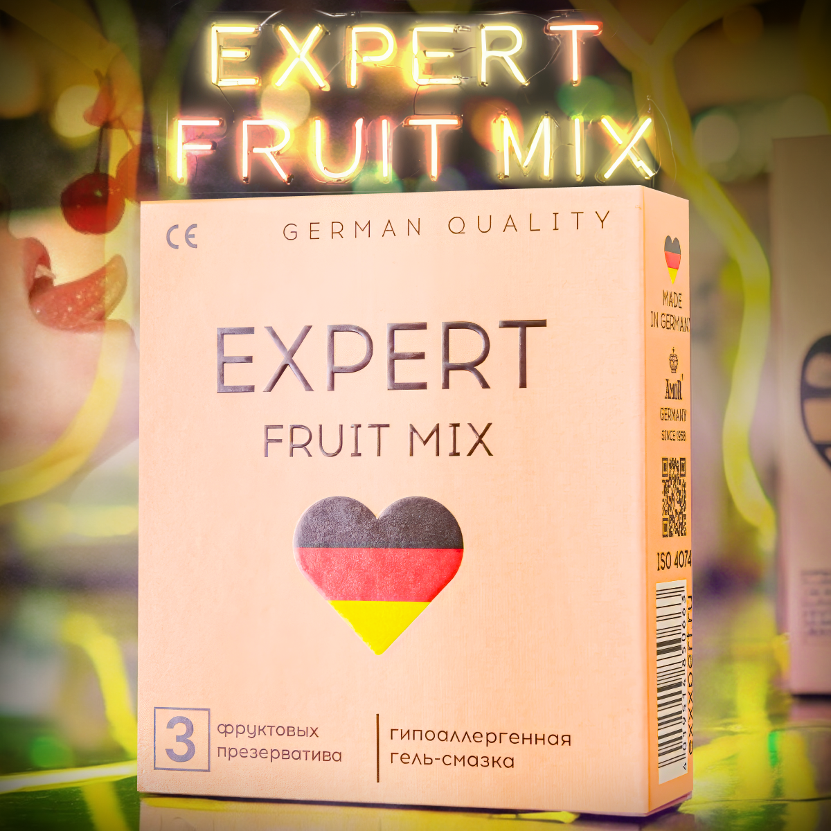 Фруктовые презервативы Fruit Mix, 3 штуки