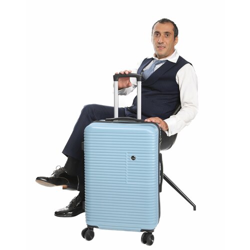 Чемодан Leegi, 65 л, размер M, небесный