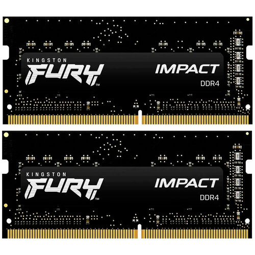 Оперативная память Kingston SODIMM DDR4 32GB 2x16GB 2666MHz FURY Impact KF426S16IBK232 8599₽