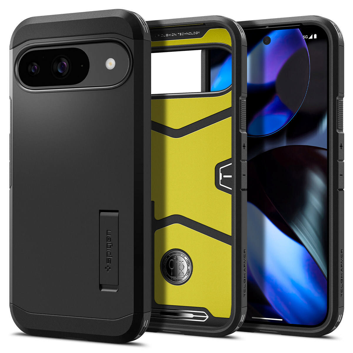 Чехол Spigen на Google Pixel 9 Pro/9 (ACS07692) Tough Armor / Спиген Чехол для Пиксель 9 Черный