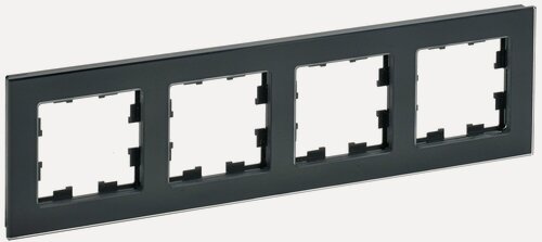 Изображение товара BRITE Рамка 4 - местная РУ-4-2-БрЧ IP20, стекло, черный. IEK