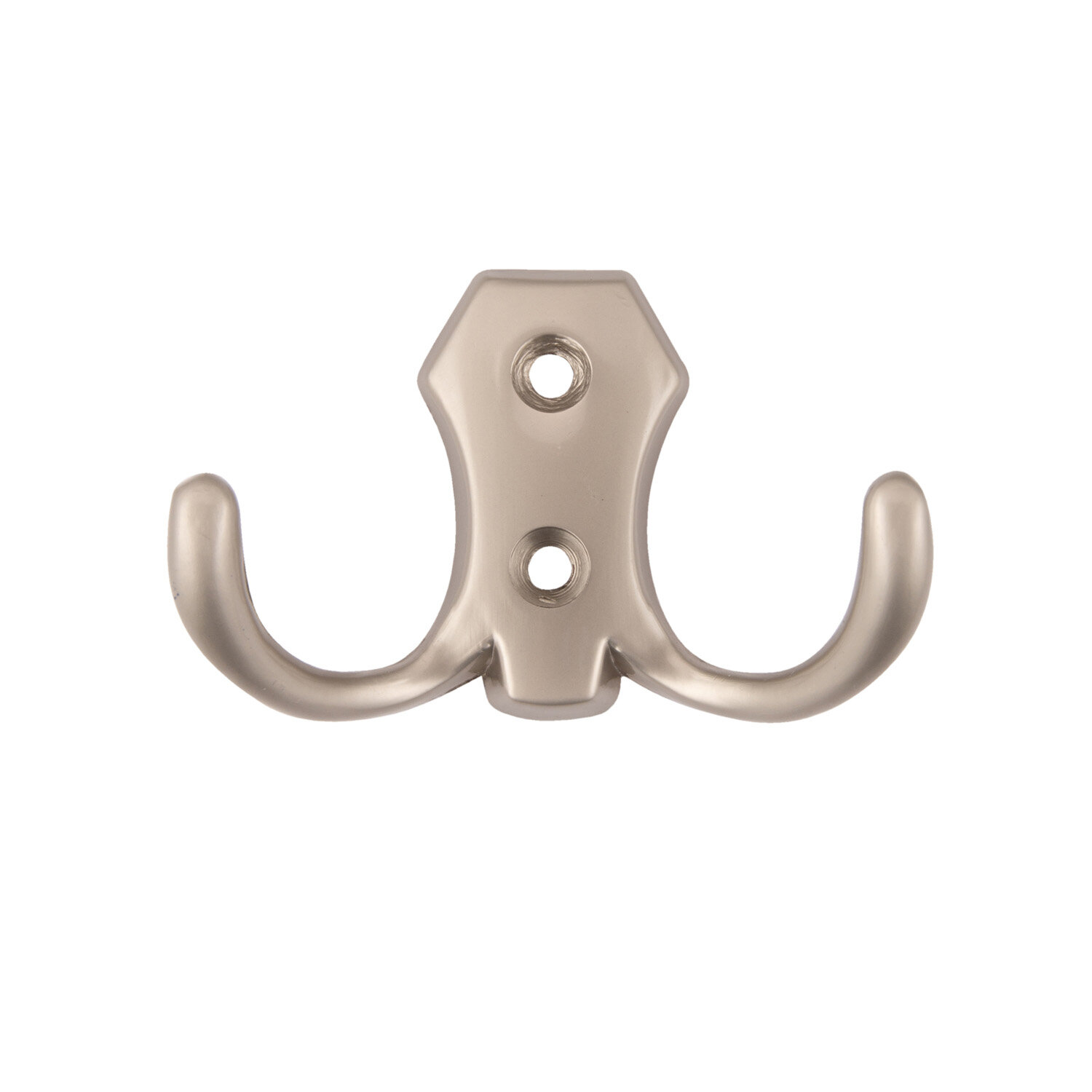 Мебельный крючок EDSON N08 SATIN NICKEL двухрожковый | никель