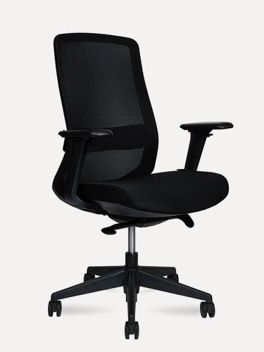 Изображение товара Norden компьютерное кресло Комо LB блэк / Como LB black черный пластик, черная сетка, черная ткань