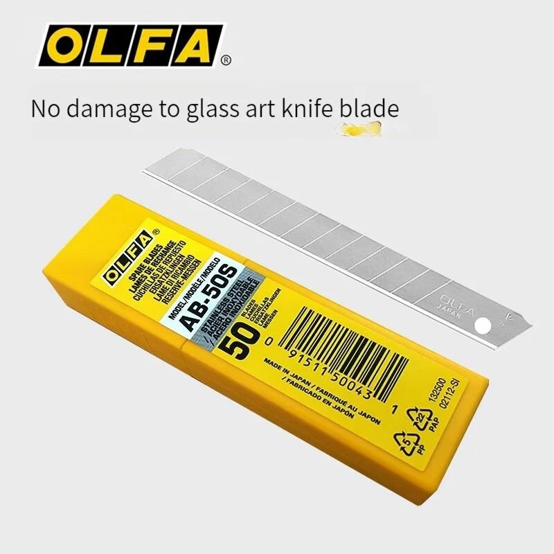 (50 штук) OLFA AB-50S Стандартный бытовой канцелярский нож лезвие 9 мм можно отламывать.
