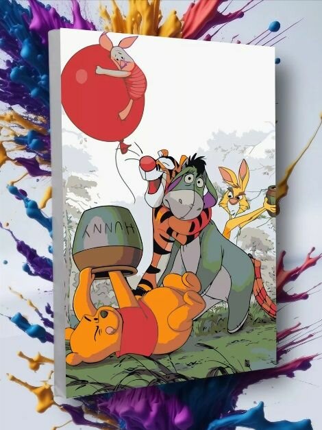 Картина по номерам Винни пух Ослик Тигра Кролик Животные 40х50