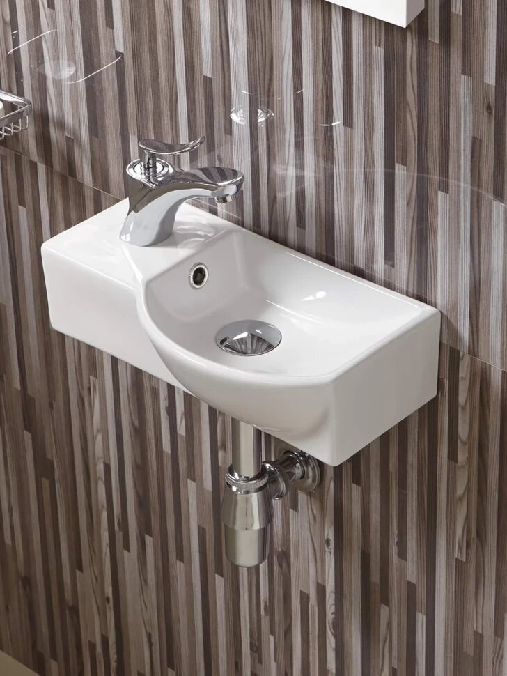 Раковина WeltWasser Aisbach 7940 GL-WT L 10000008686 40x22 см L рукомойник белый