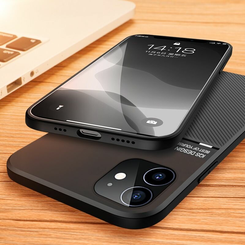 Чехол из деловой кожи MyPads для Apple iPhone 12 Mini с магнитным авто-держателем и защитой камеры — фото 1