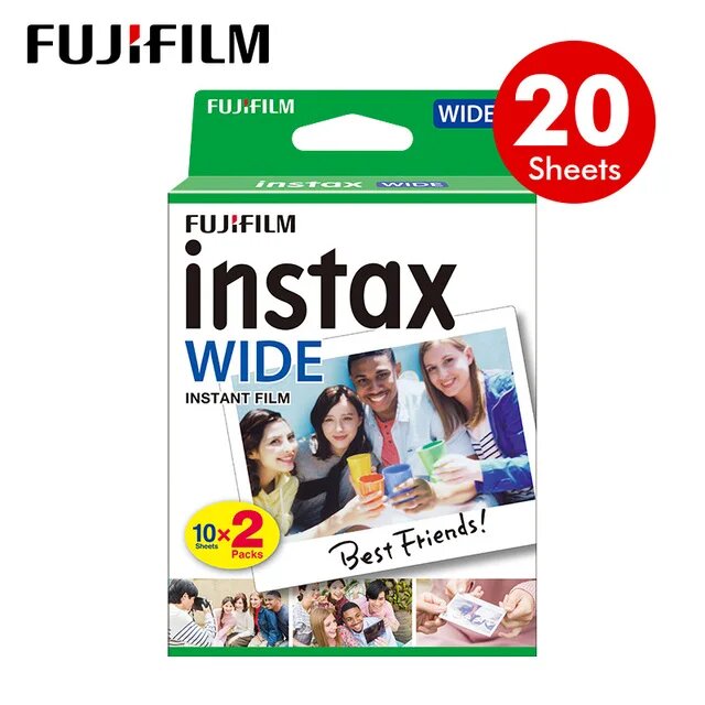 FUJIFILM Instax Wide Film Instant White Black Edge, White edge 20 sheets