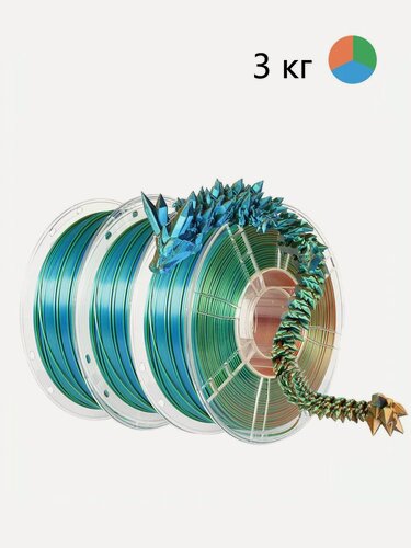 Изображение товара Трехцветный 3D-пластик Nexaforge Silk PLA Tri-Color, 1.75мм, 3кг