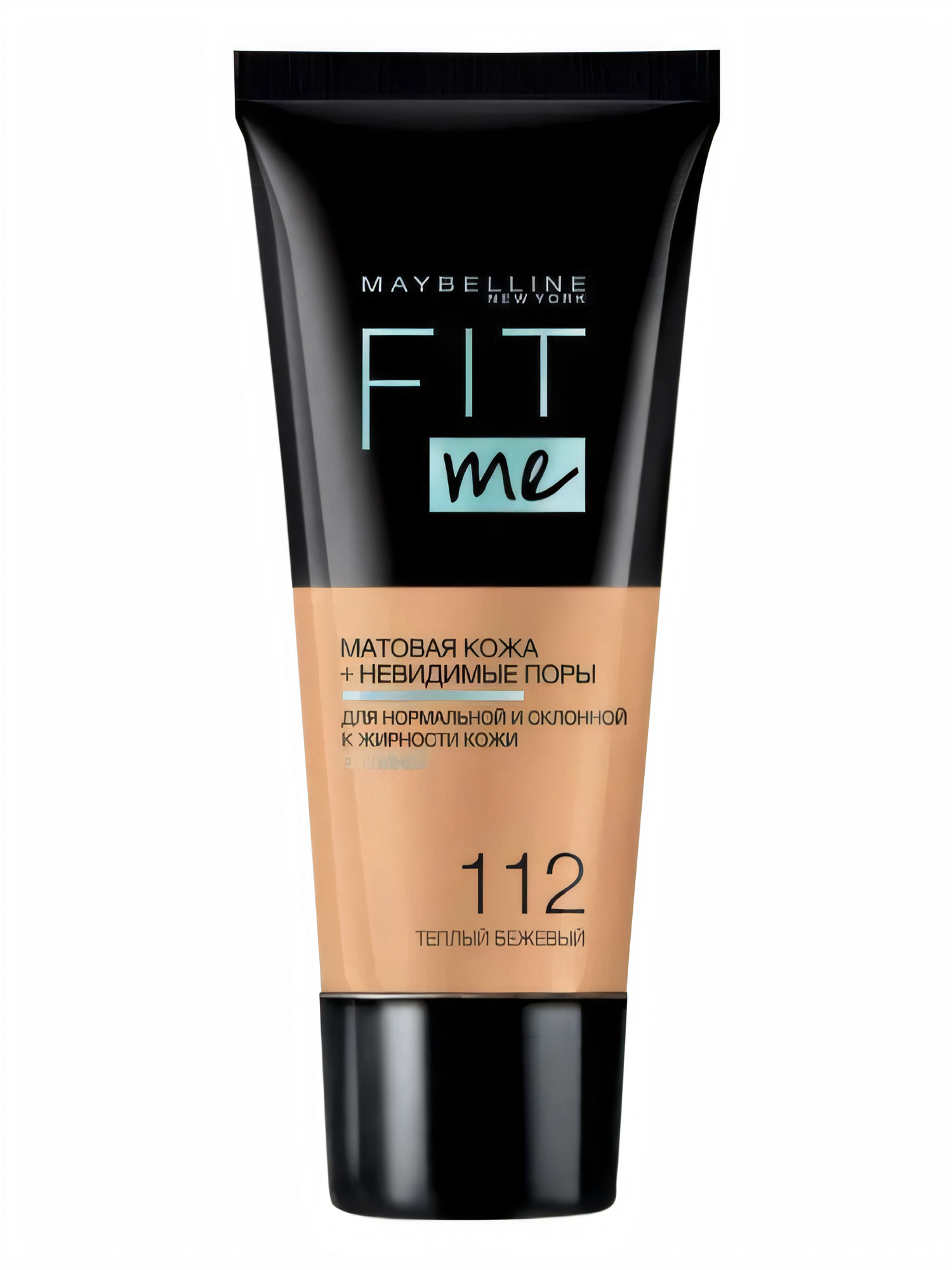 Maybelline New York Тональный крем для лица Fit Me, 112 Теплый бежевый, матирующий, 30 мл