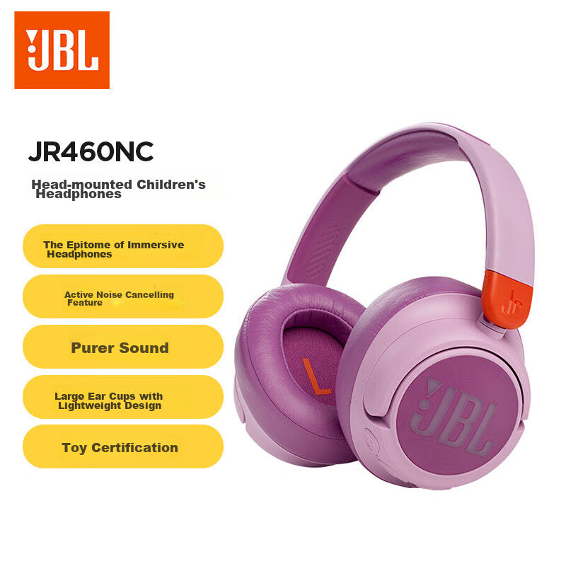 Беспроводные наушники JBL JR460NC Over-Ear Noise-Cancelling Bluetooth Headphones, цвет Purple