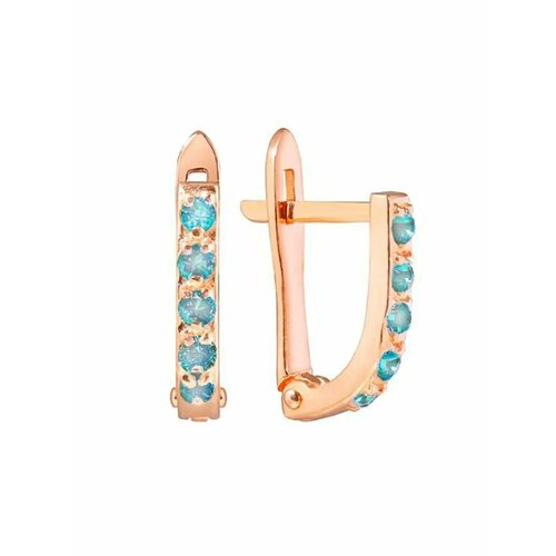 Серьги AZADE, красное золото, 585 проба, фианит, длина 1 см, , красный