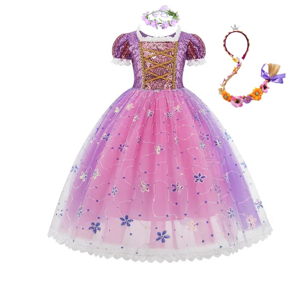 Детское платье Disney Рапунцель из хлопка, Dress Suit1, 4Y, Женский