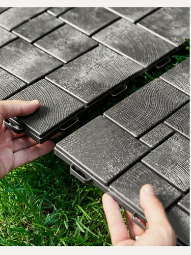 Изображение товара Плитка садовая модульная из полипропилена Брус (9шт - 1м2) (графит)