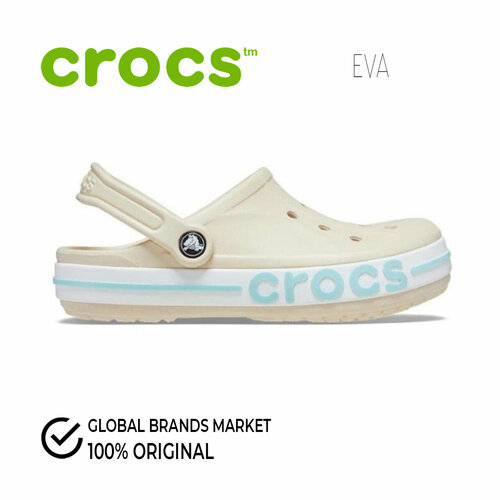 фото Сабо crocs crocs eva, размер 37-38 eu, бежевый/голубой