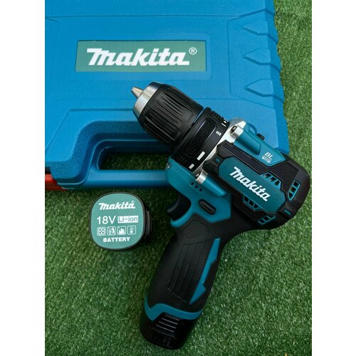 Дрель-шуруповерт Makita ударная аккумуляторная 18V Шуруповёрт Макита с ударным режимом 18 В 80 Нм АКБ 2700₽