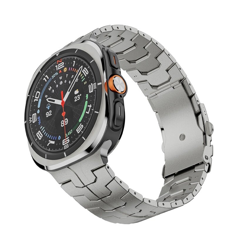 Титановый ремешок для Samsung Galaxy Watch Ultra (2024) Прочный ремешок из нержавеющей стали для Galaxy Watch 7 Ultra 47 мм, титан,22, titanium, SKU00568