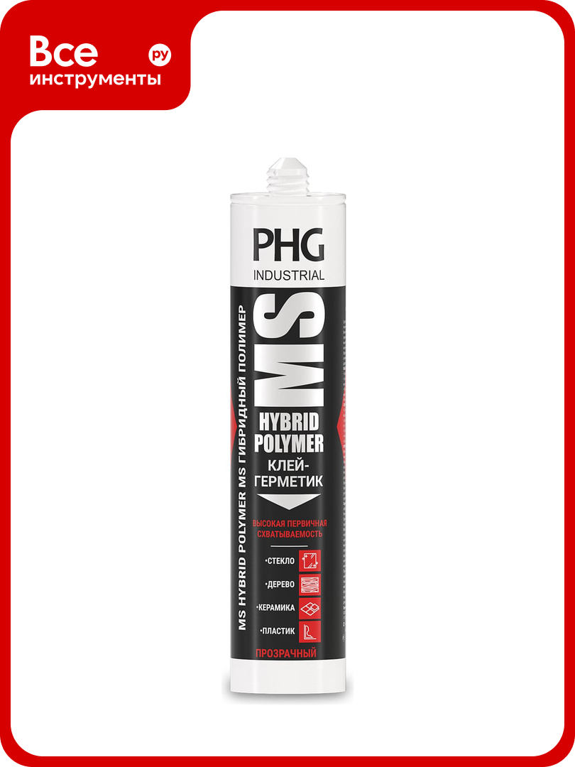 Клей герметик PHG Industrial MS STRONG FIX прозрачный 300 мл 448760