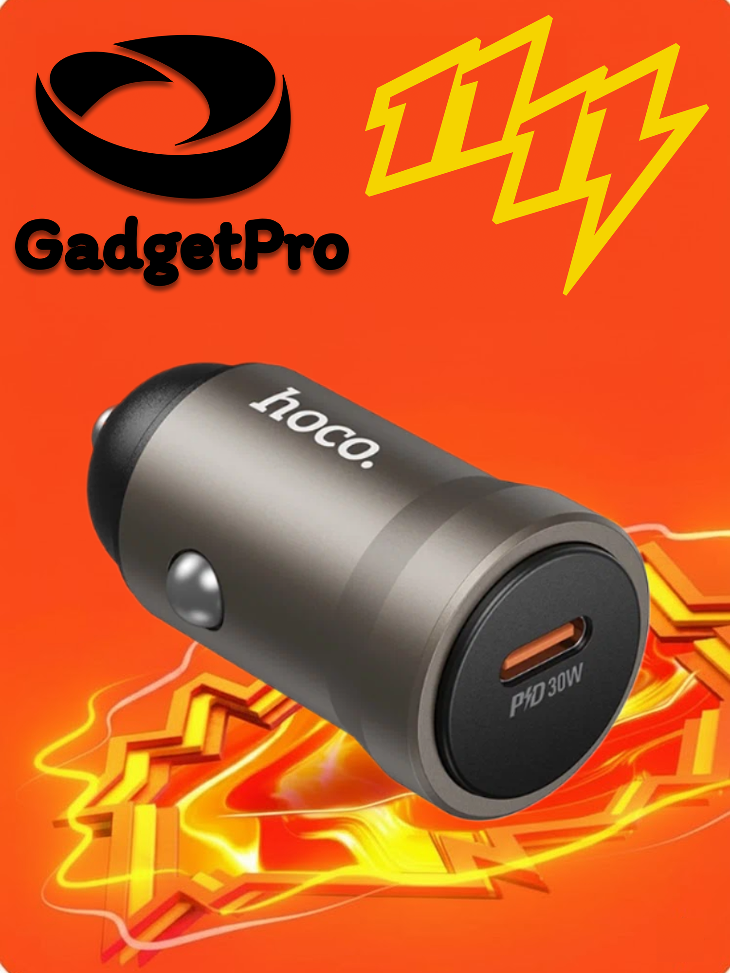 Автомобильное зарядное устройство hoco Z62 Energy QC3.0 18 Вт USB-A с одним портом и кабелем USB-USB-C/Type-C (металлический серый)