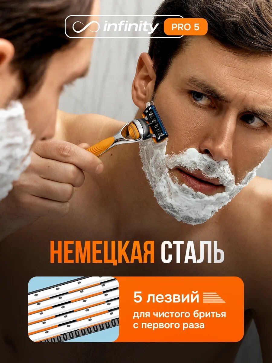 Кассеты INFINITY 4 шт, совместимы с GILLETTE Fusion, 5 лезвий — фото 1