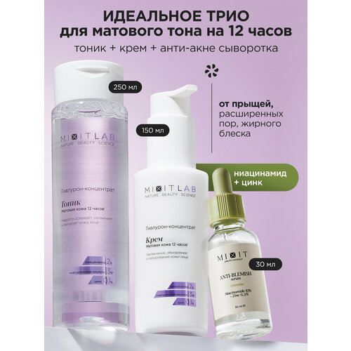 фото Mixit lab увлажняющий крем для лица, тоник с ниацинамидом и сыворотка