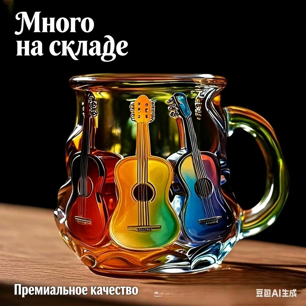 Кружки с иллюстрациями из книг и кофейные чашки в форме гитары.