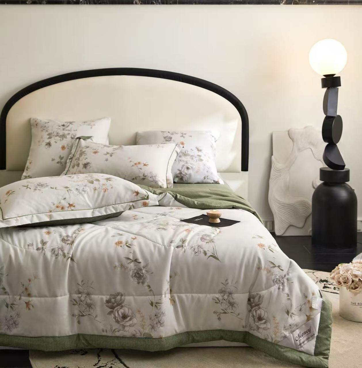 Постельное белье семейное с двумя одеялами Сатин Mency MEN-8 — фото 1