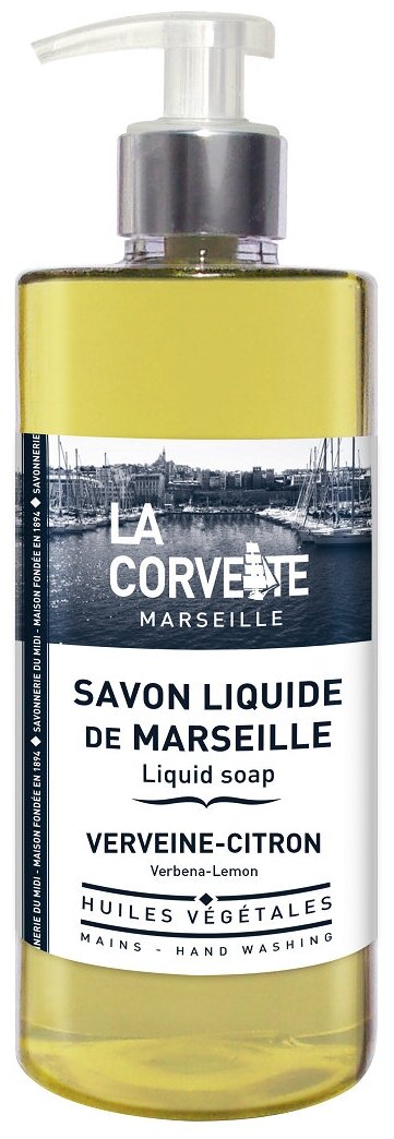 Жидкое мыло для тела с ароматом вербены и лимона | 500 мл La Corvette Savon Liquide De Marseille Verveine-Citron /500 мл/гр.