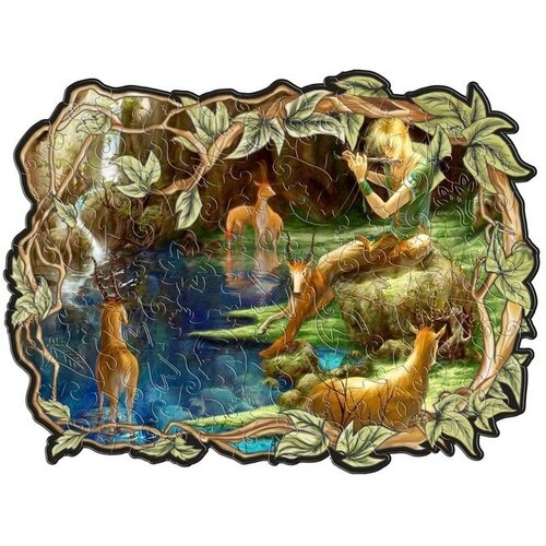 Фигурные пазлы, 18 × 23 см «У лесного озера» 100 деталей