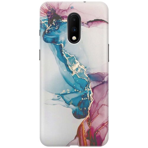 фото Re:paчехол - накладка artcolor для oneplus 7 с принтом "сине-розовый мрамор"