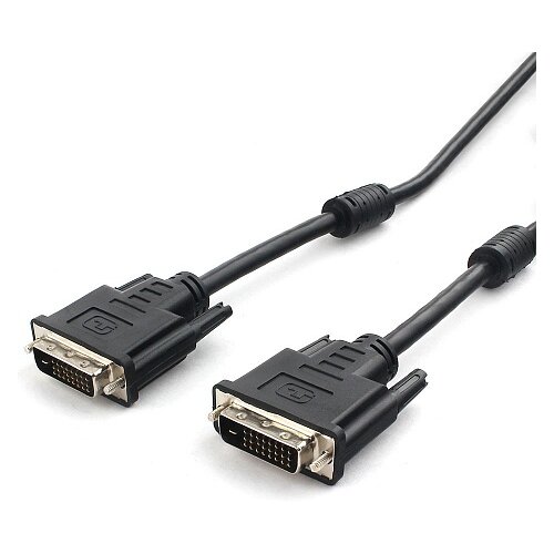 Кабель Cablexpert DVI-D - DVI-D (CC-DVI2L), 1.8 м, черный.. кабель cablexpert dvi d dual link 25m 25m 10м черный феррит кольца