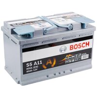 Аккумуляторная батарея 80Ah BOSCH S5 AGM 12V 80AH 800A ETN 0(R+) B13 315x175x190mm 22.76kg - BOSCH 0092S5A110